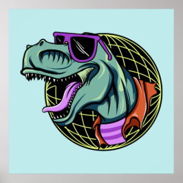 Hipster T-Rex anpassningsbar färg poster