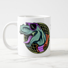 Hipster T-Rex anpassningsbar monogram jumbo mugg