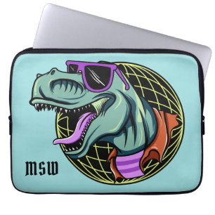 Hipster T-Rex anpassningsbar monogram laptop sleev Fodral