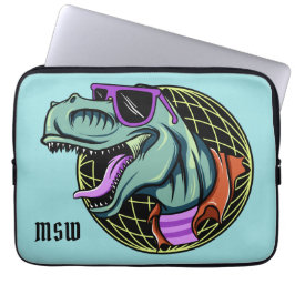 Hipster T-Rex anpassningsbar monogram laptop sleev Laptop Fodral