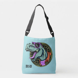 Hipster T-Rex-anpassningsbar, monogram och påsar i Axelväska