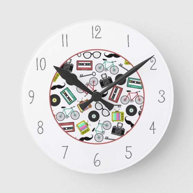 Hipster ThBäste Clock Rund Klocka (Framsida)