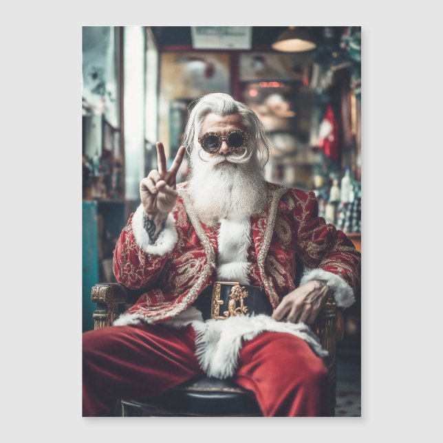 Hipster Tomte Slår en Pose Fredliga Höstlovsvibbar (Framsida)