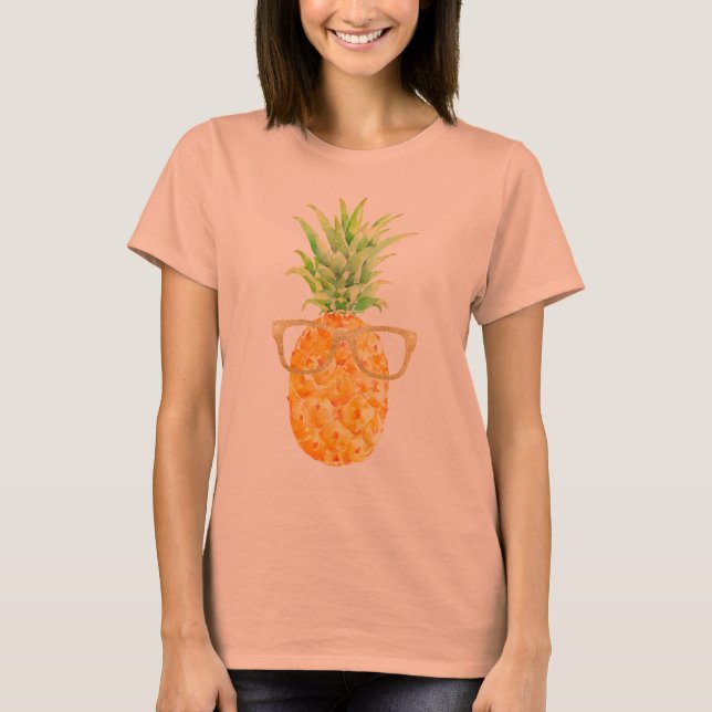 Hipster Tropical Pineapple T Shirt (Framsida)