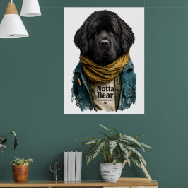 Hipster Urban Newf – Notta Bear Style Poster
