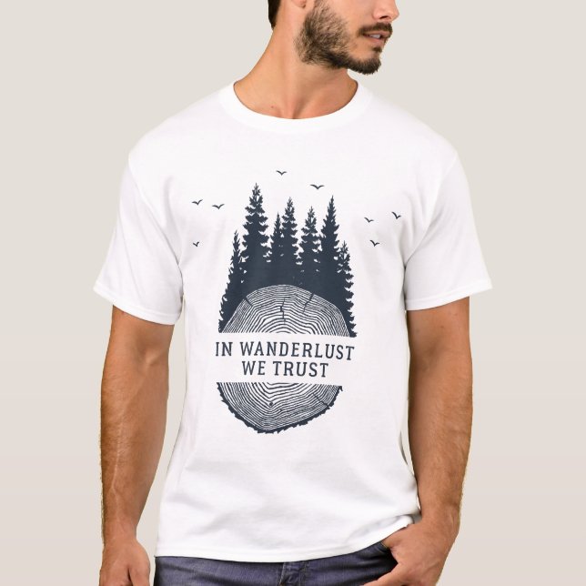 Hipster Wanderlusten utomhus Illustration T Shirt (Framsida)