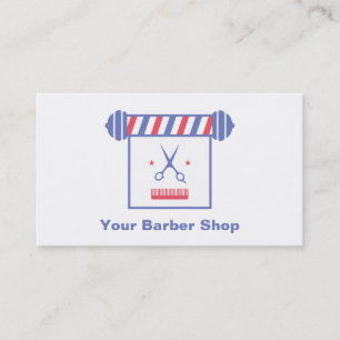 Hipster Whimsical Retro Ljussalong Barber Shop Visitkort