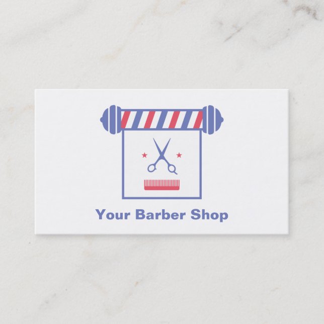 Hipster Whimsical Retro Ljussalong Barber Shop Visitkort (Framsida)