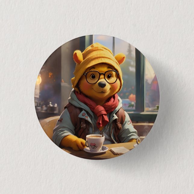 Hipster Winnie, Pooh 1 Knapp (Framsida)