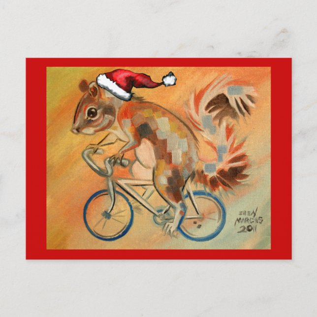 Hipster X-Mas Squirrel Vykort (Framsida)