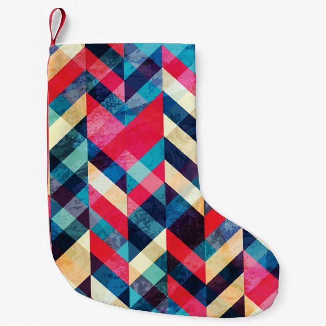 Hipster zigzag: grymt, sömlöst mönster. liten julstrumpa (Framsidan)