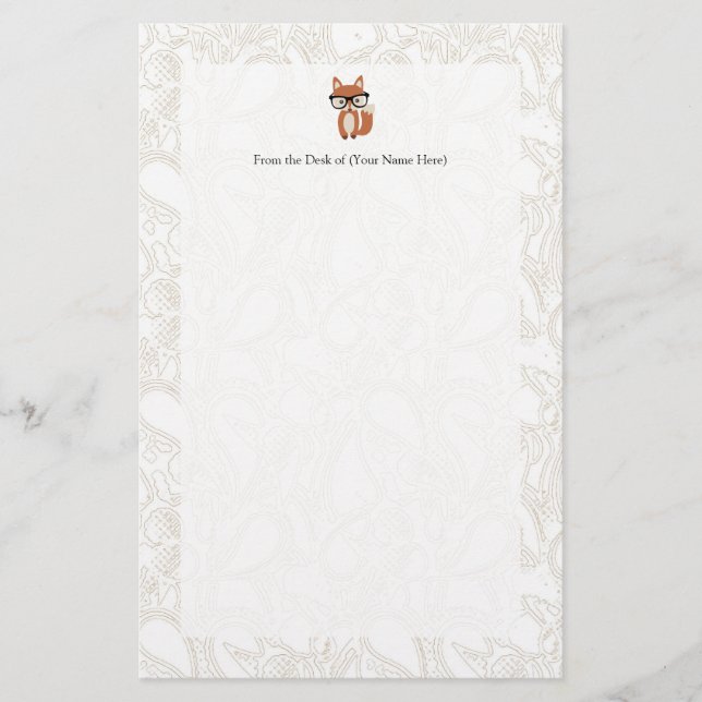 Hipsterbabyräv w/Glasses Brevpapper (Framsida)