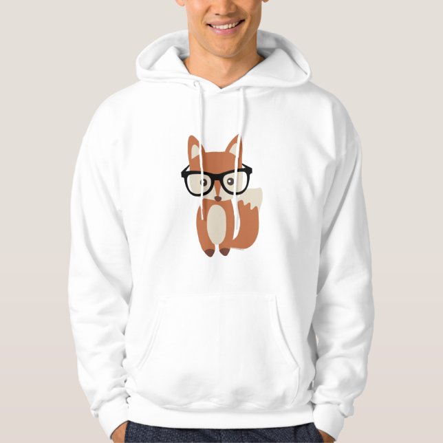 Hipsterbabyräv w/Glasses Sweatshirt (Framsida)
