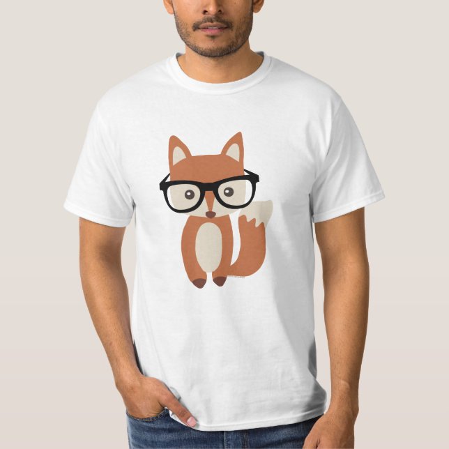 Hipsterbabyräv w/Glasses Tee (Framsida)