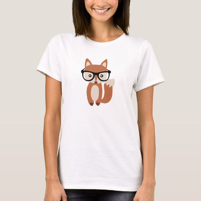 Hipsterbabyräv w/Glasses Tee (Framsida)