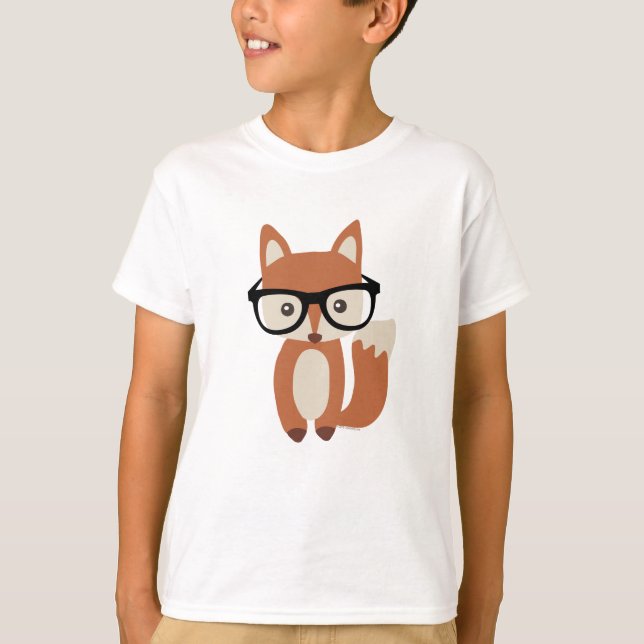 Hipsterbabyräv w/Glasses Tee (Framsida)