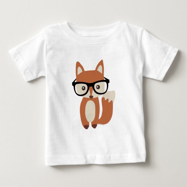 Hipsterbabyräv w/Glasses Tee (Framsida)