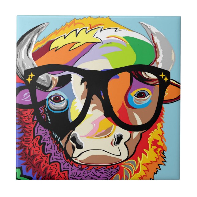 HipsterBison "buffel ", Kakelplatta (Framsidan)
