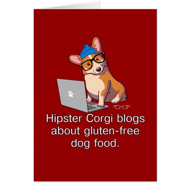 HipsterCorgi 2 Hälsningskort (Framsidan)