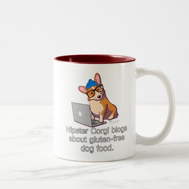 HipsterCorgi 2 Två-Tonad Mugg (Höger)