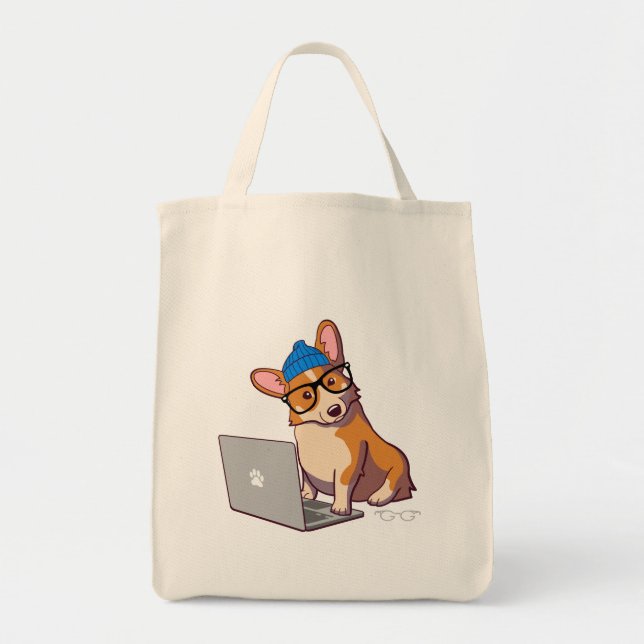 HipsterCorgi 2 (utan text) Tygkasse (Framsidan)