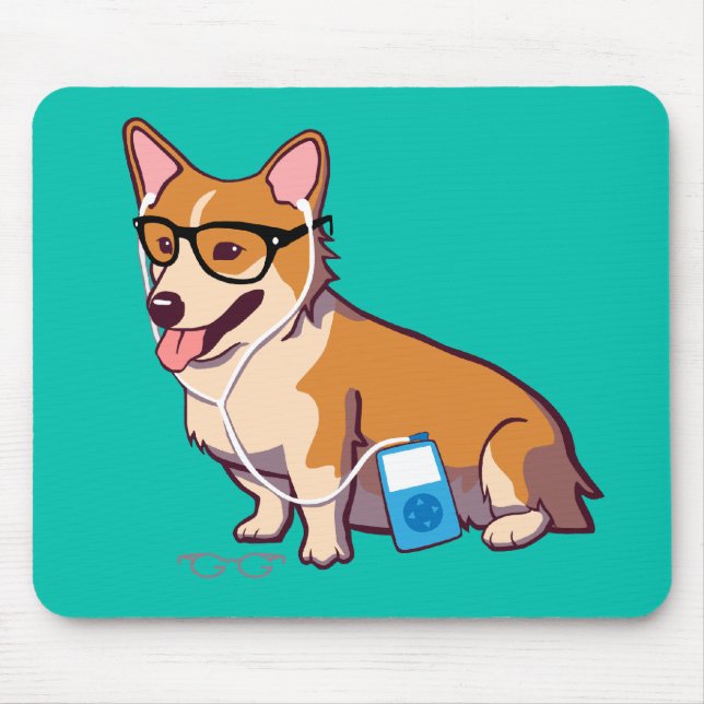 HipsterCorgi Mousepad (utan text) Musmatta (Framsidan)