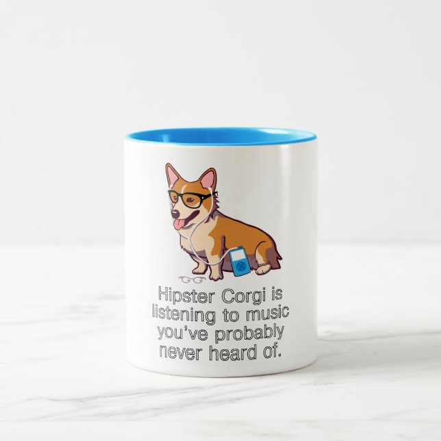 HipsterCorgi Två-Tonad Mugg (Center)