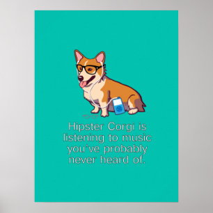 HipsterCorgiaffisch Poster