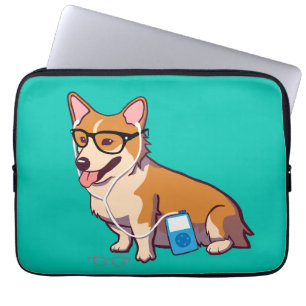 HipsterCorgilaptop sleeve (utan text)