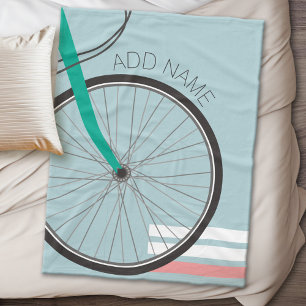 Hipstercykeln rullar med anpassningsbarnamn fleecefilt