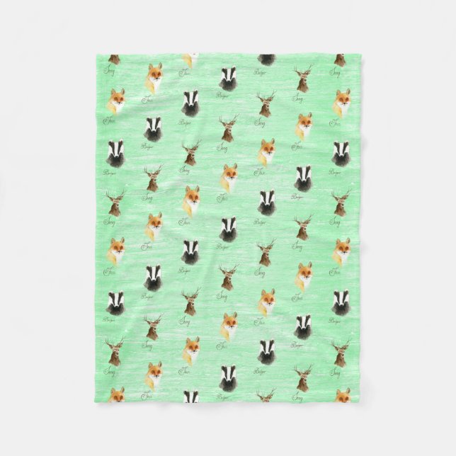 Hipsteren för trycket för hjort för fullvuxen fleecefilt (Framsidan)