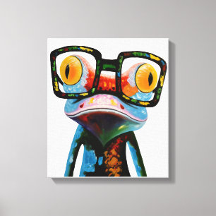 Hipsterexponeringsglasgroda Canvastryck