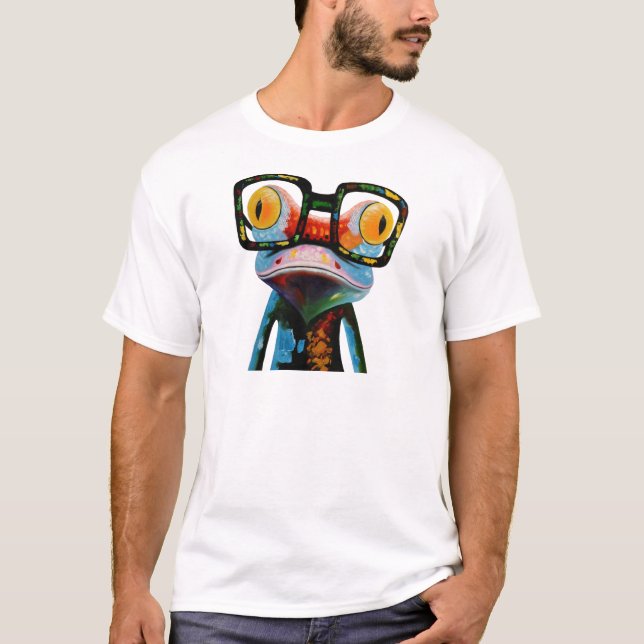 Hipsterexponeringsglasgroda T Shirt (Framsida)