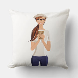 Hipsterflickakastkudde Kudde