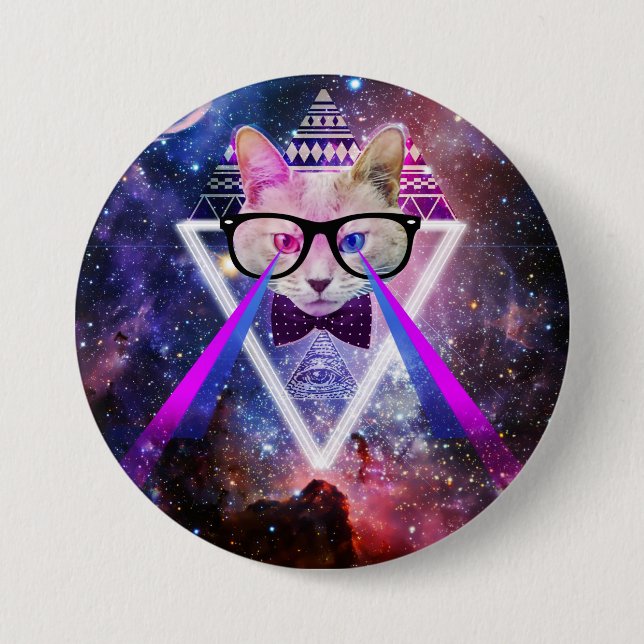 Hipstergalaxkatt Knapp (Framsida)