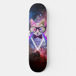 Hipstergalaxkatt Mini Skateboard Bräda 18,7 Cm
