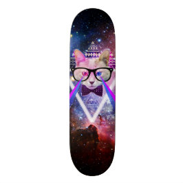 Hipstergalaxkatt Mini Skateboard Bräda 18,7 Cm