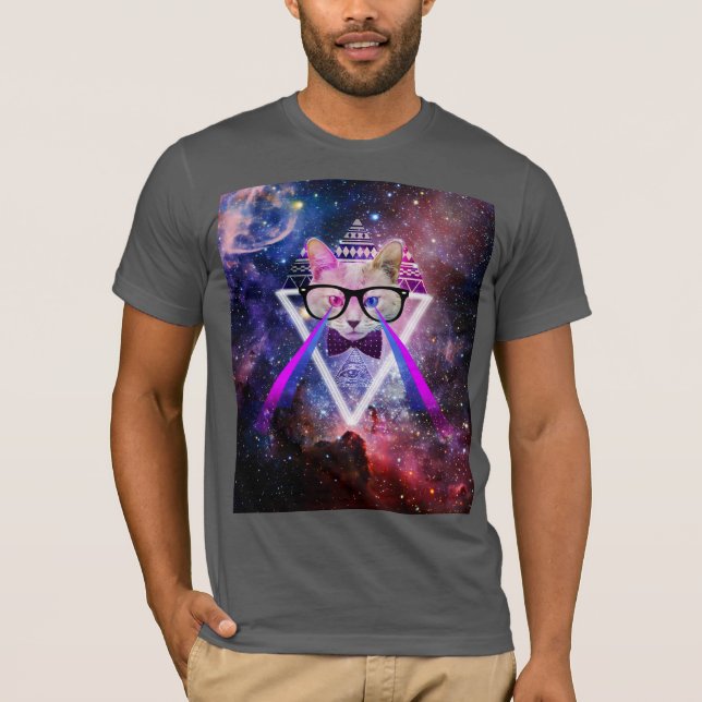 Hipstergalaxkatt T Shirt (Framsida)