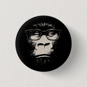 Hipstergorilla med exponeringsglas knapp