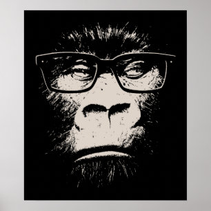 Hipstergorilla med exponeringsglas poster