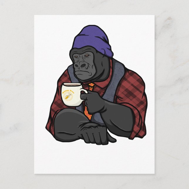 Hipstergorilla Vykort (Framsida)