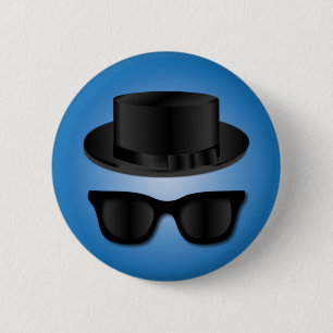 Hipsterhatt och exponeringsglas knapp