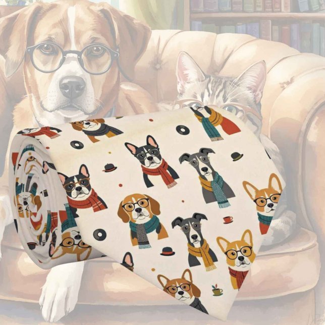 Hipsterhund i glasögon illustrationer slips (Skapare uppladdad)