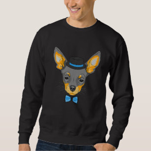 Hipsterhund som bär fluga Goofy Geek Dog   Lång Ärmad Tröja