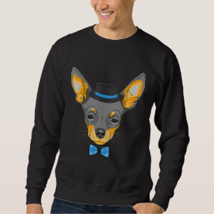 Hipsterhund som bär fluga Goofy nörd hund Lång Ärmad Tröja