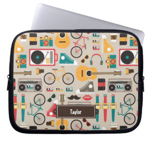 Hipsteri Sak Mönster (Cinereous) Laptop Sleeve
