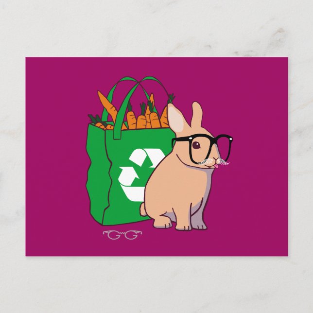 Hipsterkaninvykort (utan text) vykort (Framsida)