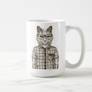 Hipsterkatt Kaffemugg