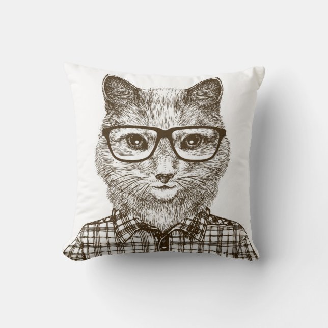 Hipsterkatt Kudde (Framsida)