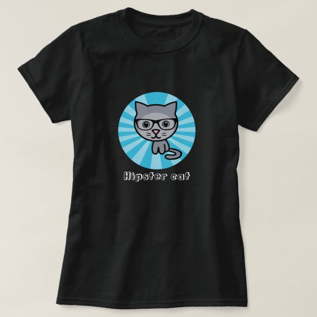 Hipsterkattt-skjorta T Shirt (Design framsida)